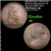 Image 1 : 1862 Britain 1 Penny 1p Without Signatures on Reverse KM# 749.2 Grades g+