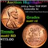 Image 1 : ***Auction Highlight*** 1955-p Lincoln Cent Near TOP POP! 1c Graded ms67 rd By SEGS (fc)