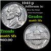 Image 1 : 1942-p Jefferson Nickel 5c Grades GEM 5fs