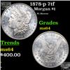 Image 1 : 1878-p 7tf Morgan Dollar $1 Grades Choice Unc