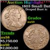 Image 1 : ***Auction Highlight*** 1803 Small Date, Small Fractio Draped Bust Large Cent 1c Graded au53 BY SEGS