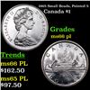 Image 1 : 1965 Small Beads, Pointed 5 Canada Dollar $1 Grades GEM+ UNC PL