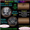 ***Auction Highlight*** Full Roll of Silver 1964 Canadian Dollar with Queen Elizabeth II, 20 Coins i
