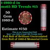 Image 1 : Shotgun Lincoln 1c roll, 1980-d 50 pcs Bank Wrapper.