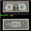 Image 1 : **Star Note** 2009 $1 Federal Reserve Note (Boston, MA) Grades Choice CU