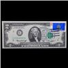 Image 2 : 1976 $2 Federal Reserve Note 1st Day of Issue, with Stamp Grades Gem CU