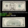 Image 1 : **Star Note** 1999 $5 Green Seal Federal Reserve Note Grades vf+