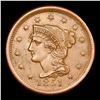 Image 2 : 1851 Braided Hair Large Cent 1c Graded ms64 bn BY SEGS