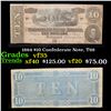 Image 1 : 1864 $10 Confederate Note, T68 Grades vf++