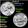Image 1 : 1945-d Jefferson Nickel 5c Grades GEM++ Unc