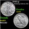 Image 1 : 1943-p Walking Liberty Half Dollar 50c Grades Select Unc