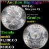 Image 1 : ***Auction Highlight*** 1881-o Morgan Dollar $1 Graded ms64+ BY SEGS (fc)