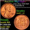 Image 1 : ***Auction Highlight*** 1945-s Lincoln Cent Near TOP POP! 1c Graded ms67+ rd By SEGS (fc)