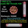 Image 1 : Shotgun Lincoln 1c roll, 1963-d 50 pcs Bank Wrapper.
