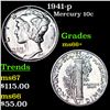 Image 1 : 1941-p Mercury Dime 10c Grades GEM++ Unc