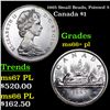 Image 1 : 1965 Small Beads, Pointed 5 Canada Dollar $1 Grades GEM++ PL