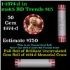 Image 1 : Shotgun Lincoln 1c roll, 1974-d 50 pcs Bank Wrapper.