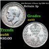 Image 1 : 1919 Britain 3 Pence 3p KM# 813 Grades Select AU