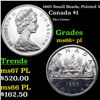 1965 Small Beads, Pointed 5 Canada Dollar $1 Grades GEM++ PL