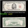1963 $5 Red Seal United States Note Grades Select AU