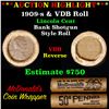 Image 1 : ***Auction Highlight*** Lincoln Wheat cent 1c orig Brandt McDonalds roll, 1909-s end, VDB other end 