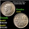 1943(m) Australia 3 Pence (Threepence) Silver KM# 37 Grades Select Unc