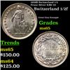 1959B Switzerland 1/2 Franc Silver KM# 23 Grades GEM Unc
