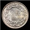 Image 3 : 1959B Switzerland 1/2 Franc Silver KM# 23 Grades GEM Unc