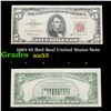 1963 $5 Red Seal United States Note Grades Select AU