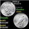 Image 1 : 1922-p Peace Dollar $1 Grades Choice+ Unc