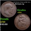 1905 Britain 1 Penny 1p KM# 794.2 Grades vf+