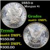 Image 1 : 1883-o Morgan Dollar $1 Graded ms63+ DMPL BY SEGS