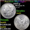 Image 1 : ***Auction Highlight*** 1893-p Morgan Dollar $1 Graded Select Unc BY USCG (fc)