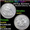 Image 1 : ***Auction Highlight*** 1873-p Arrows Seated Half Dollar 50c Graded ms63+ By SEGS (fc)