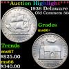 Image 1 : ***Auction Highlight*** 1936 Delaware Old Commem Half Dollar 50c Grades GEM++ Unc By SEGS (fc)
