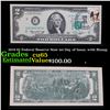 Image 1 : 1976 $2 Federal Reserve Note 1st Day of Issue, with Stamp Grades Gem CU