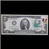 Image 2 : 1976 $2 Federal Reserve Note 1st Day of Issue, with Stamp Grades Gem CU