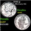 Image 1 : 1941-p Mercury Dime 10c Grades GEM++ Unc