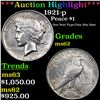 Image 1 : ***Auction Highlight*** 1921-p Peace Dollar $1 Grades Select Unc By USCG (fc)