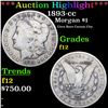 Image 1 : ***Auction Highlight*** 1893-cc Morgan Dollar $1 Graded f, fine BY USCG (fc)