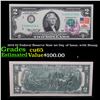 Image 1 : 1976 $2 Federal Reserve Note 1st Day of Issue, with Stamp Grades Gem CU