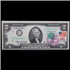 Image 2 : 1976 $2 Federal Reserve Note 1st Day of Issue, with Stamp Grades Gem CU