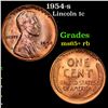 Image 1 : 1954-s Lincoln Cent 1c Grades Gem+ Unc RB