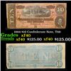 Image 1 : 1864 $10 Confederate Note, T68 Grades xf