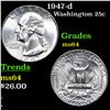 Image 1 : 1947-d Washington Quarter 25c Grades Choice Unc