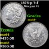 Image 1 : 1878-p 7tf Morgan Dollar $1 Grades Select+ Unc