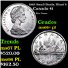 1965 Small Beads, Blunt 5 Canada Dollar $1 Grades GEM++ PL