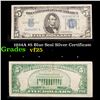 1934A $5 Blue Seal Silver Certificate Grades vf+