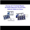 Image 1 : Group of 2 2003-2004 United States Quarters Proof Set - 10 pc set - Low Mintage