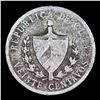 Image 3 : 1915 Cuba 20 Centavos 20c KM# 13.2 Grades vf++